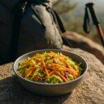 Fresh lime and crushed peanuts tossed with shredded cabbage and carrots in a colorful Thai-inspired slaw.