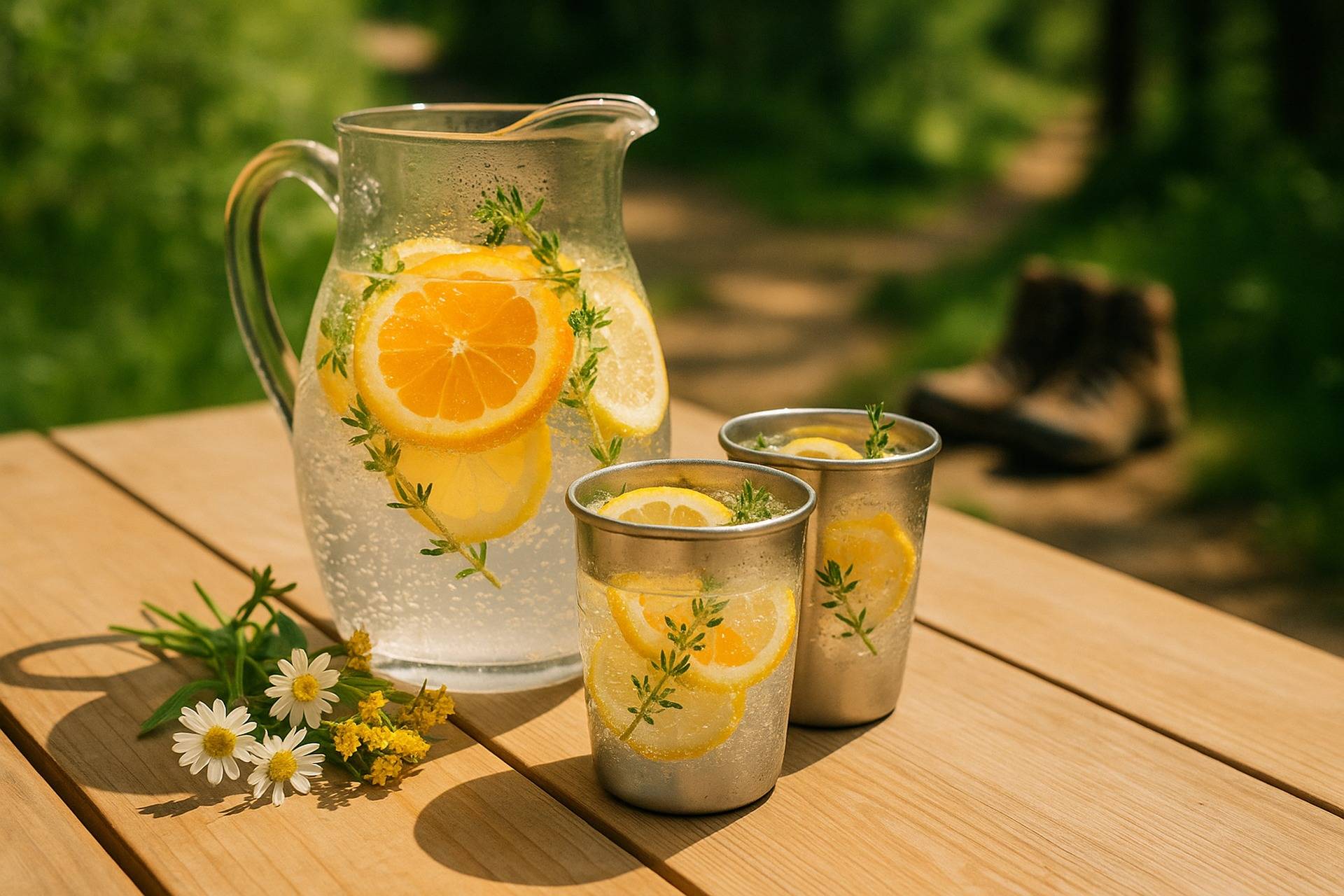 Citrus Thyme Sparkling Water Infusion camp recipe image