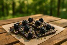 Dark Chocolate Blackberry Bark camp recipe image