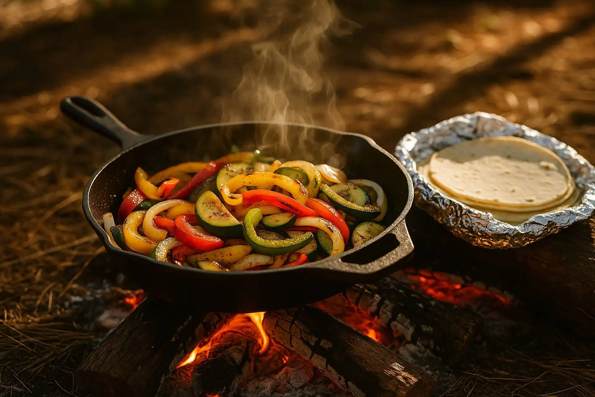 Fire Roasted Vegetable Fajitas camp recipe image