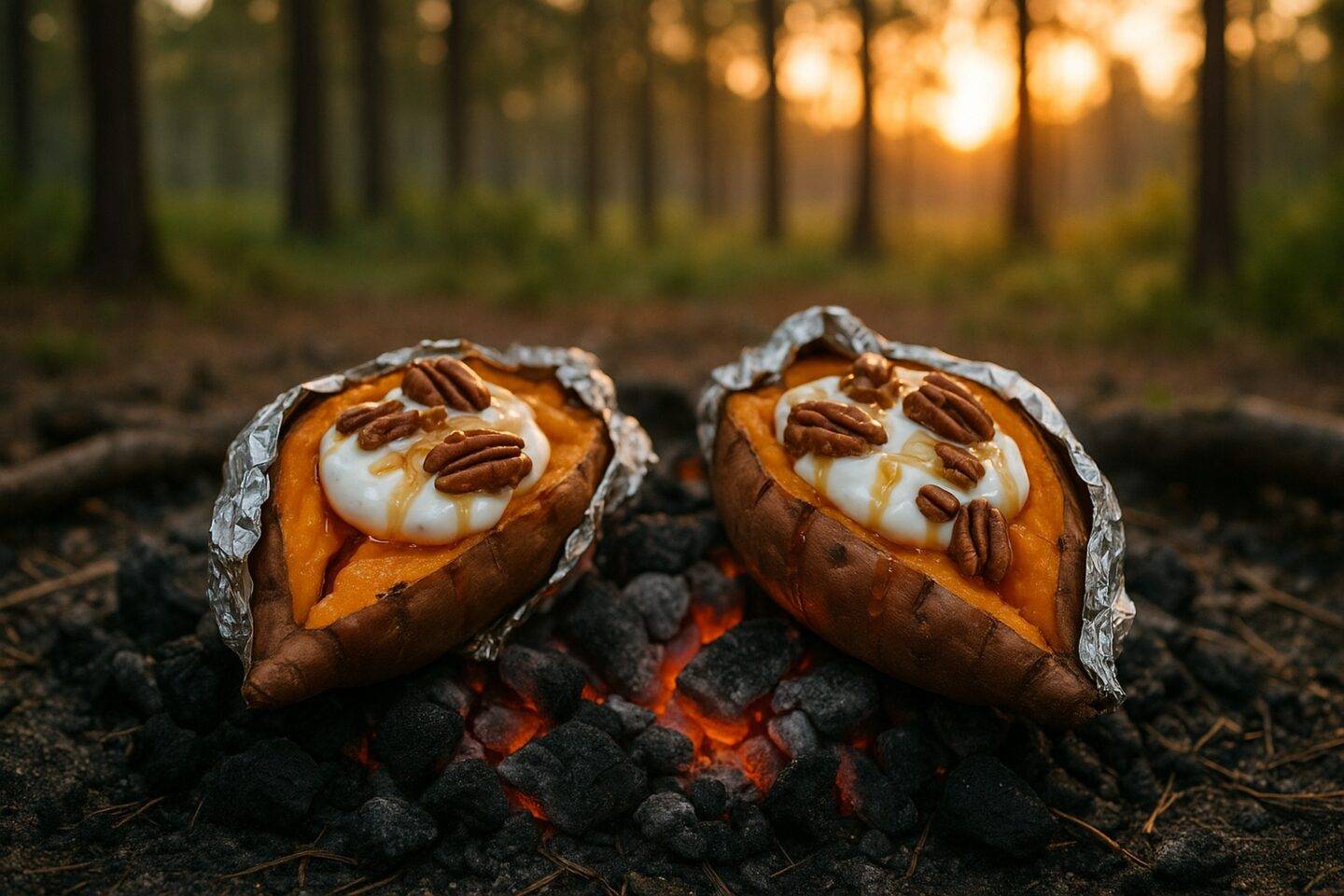 Foil-Baked Campfire Sweet Potato Boats - CampRecipes.com