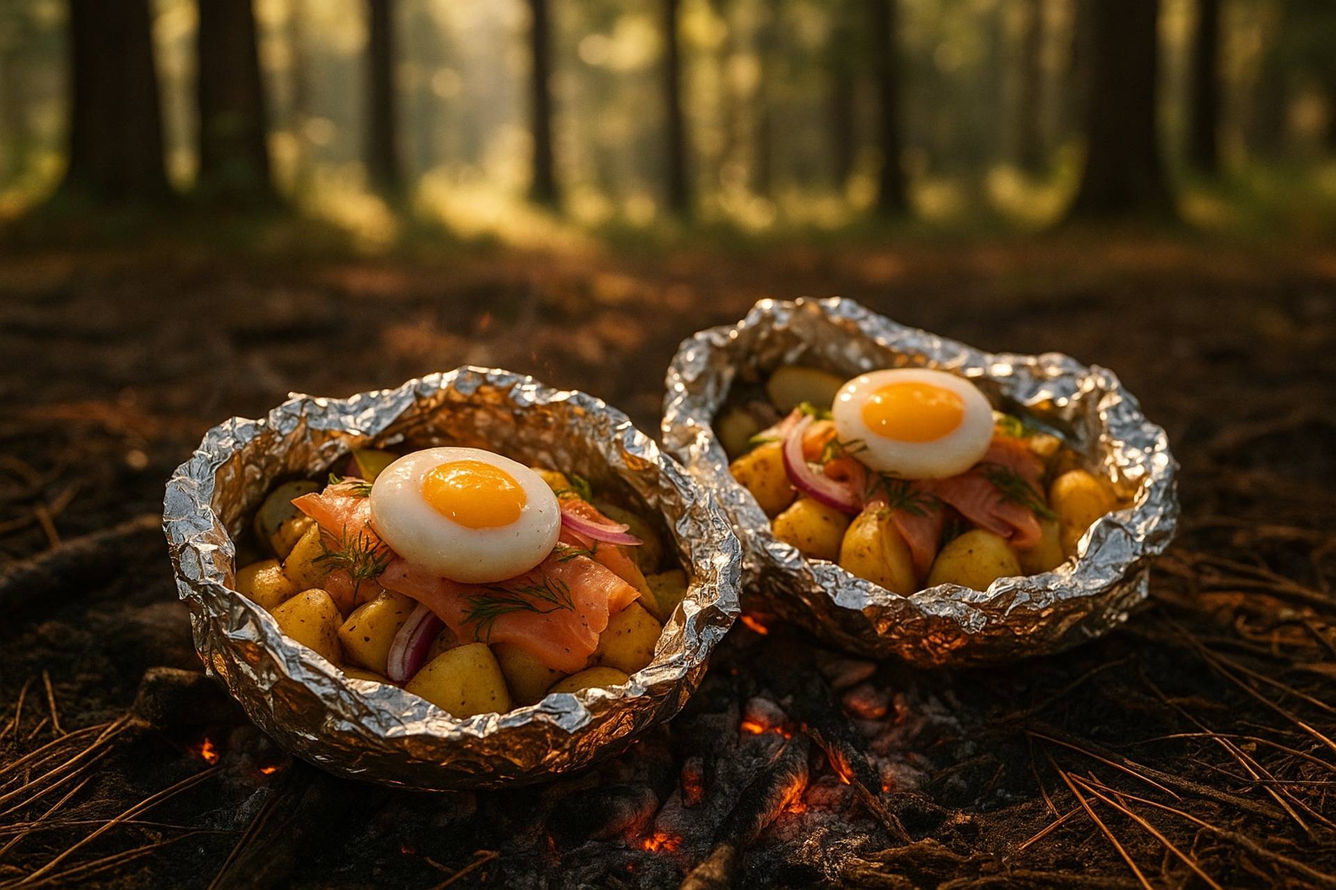 Foil Packet Lox Potato Hash camp recipe image