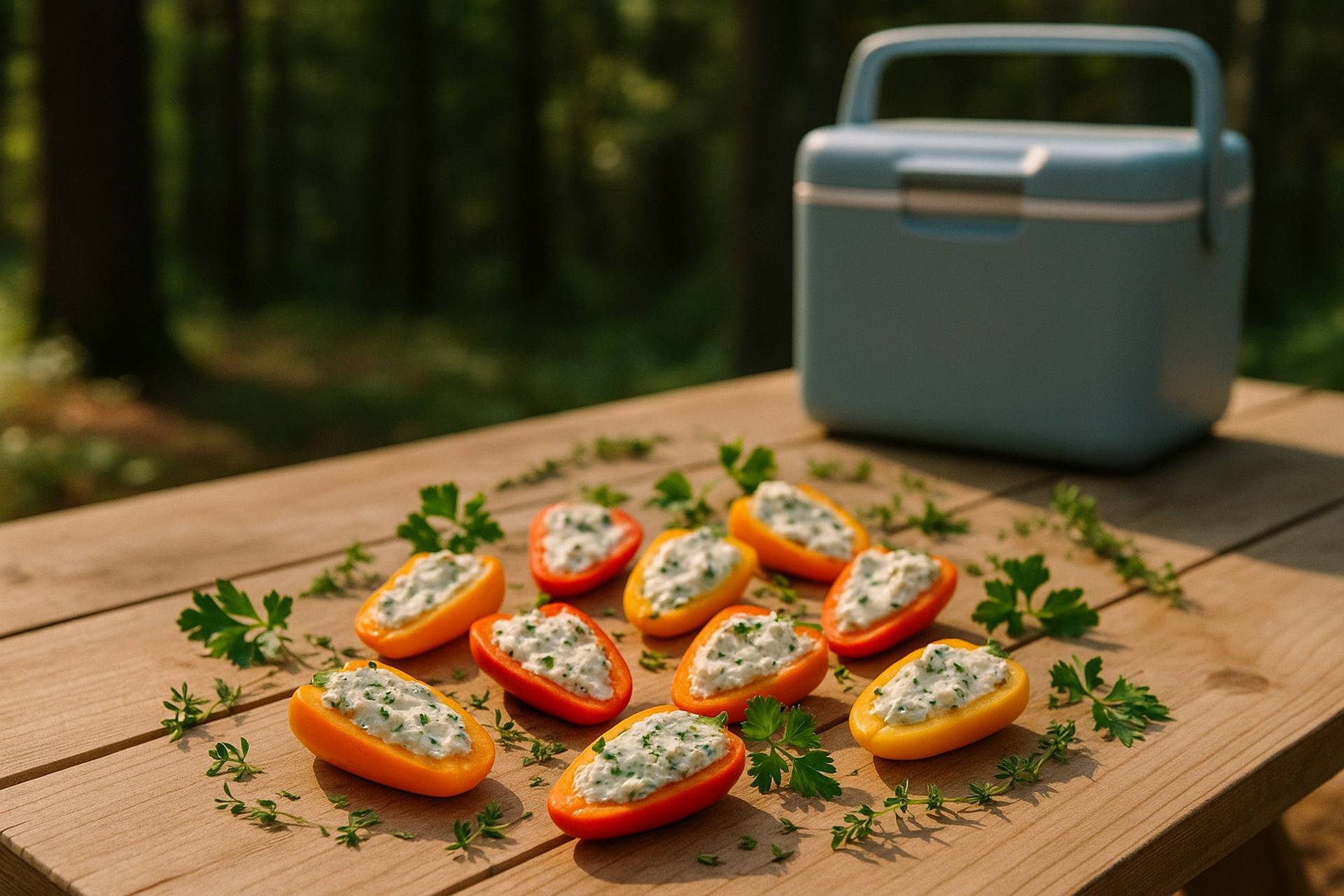 Herb Cheese Stuffed Mini Peppers camp recipe image