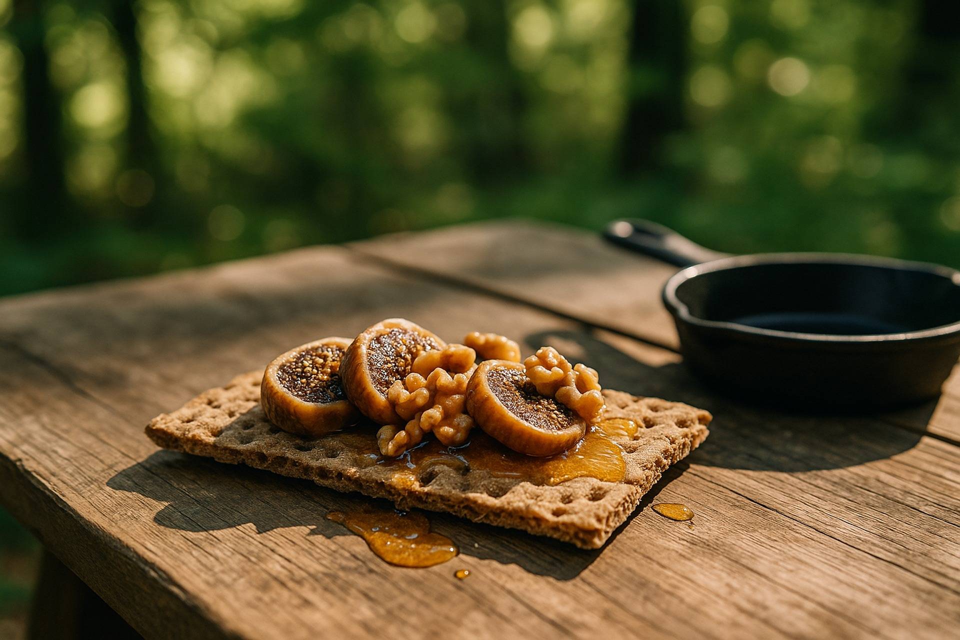 Honeyed Fig And Walnut Crispbread camp recipe image