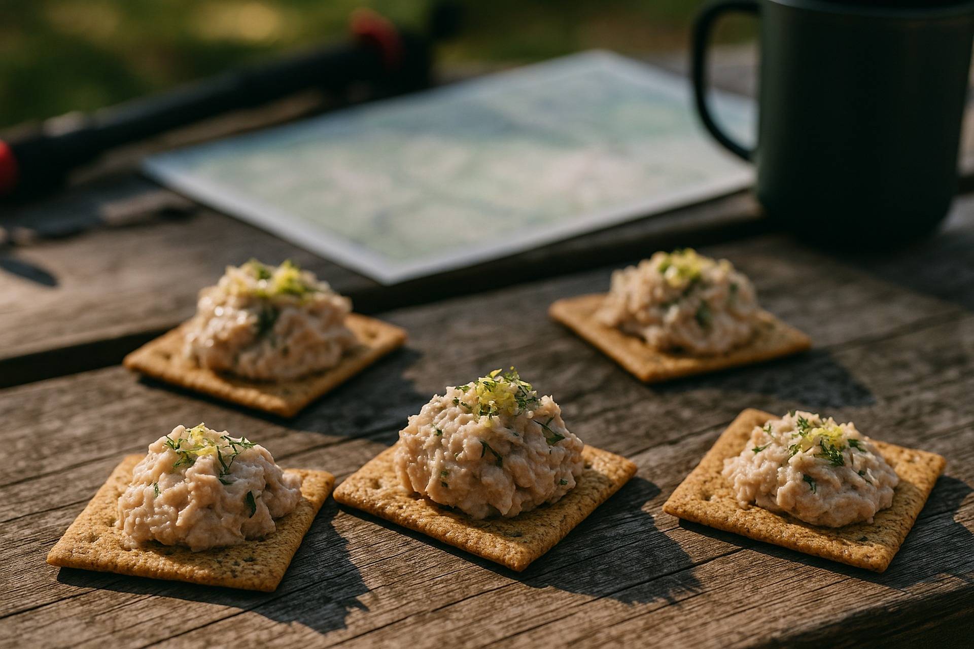 Three lemon-pepper tuna snack packs wrapped in foil ready to cook over a campfire.