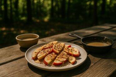 Maple Tahini Apple Slices camp recipe image