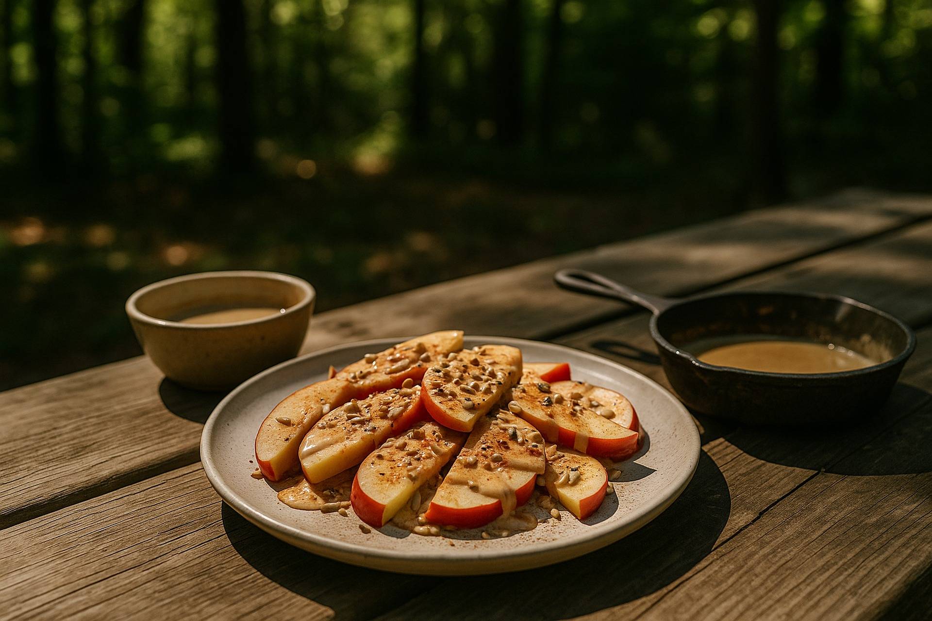 Maple Tahini Apple Slices camp recipe image