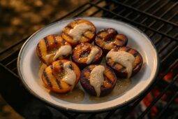 Maple Tahini Grilled Stone Fruit camp recipe image
