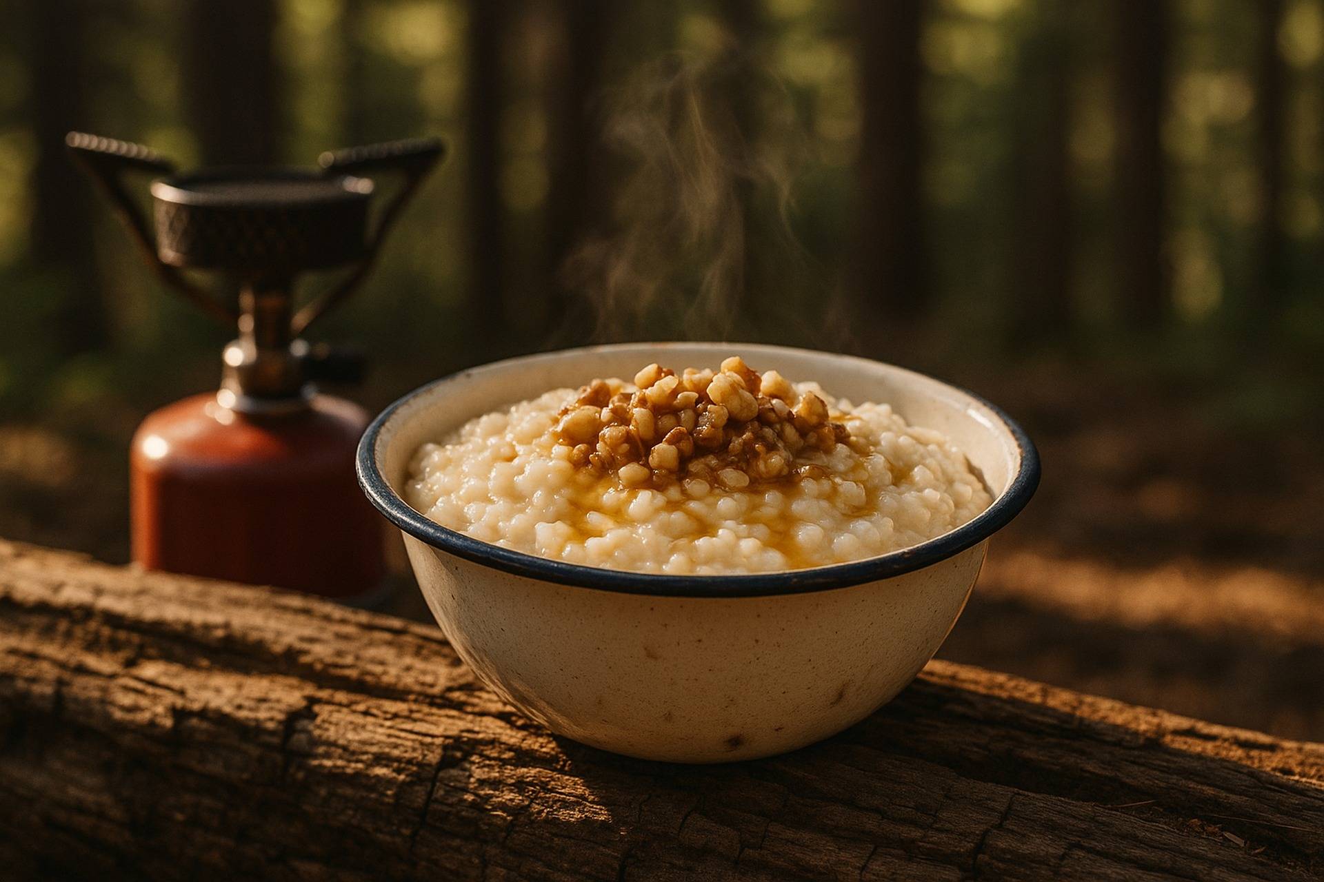 Salted Maple Walnut Rice Pudding camp recipe image