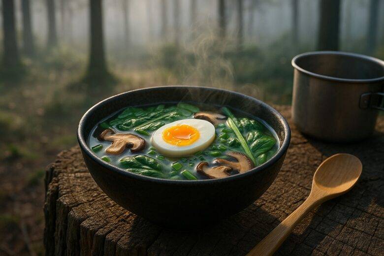 Savory Miso Vegetable Breakfast Soup camp recipe image