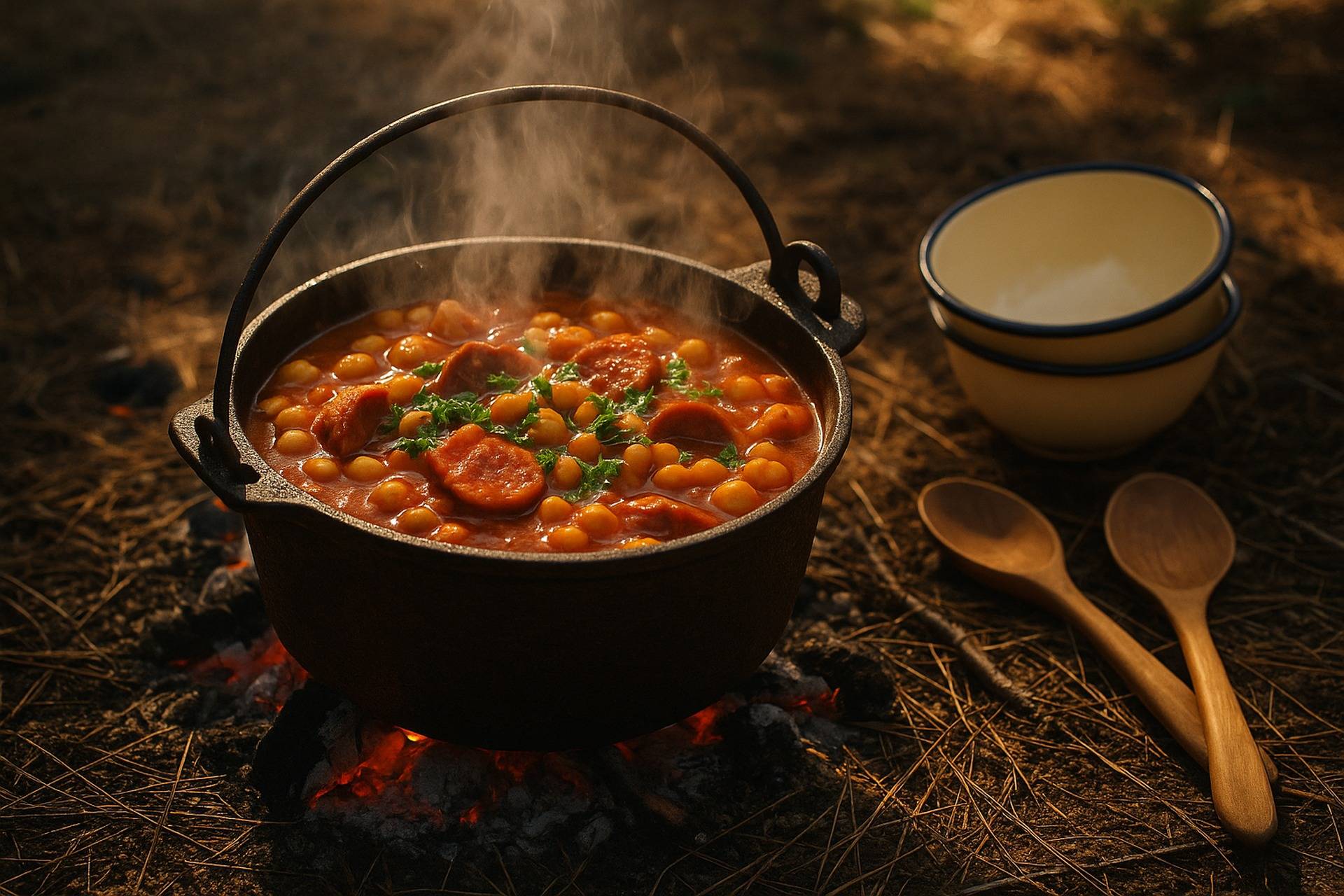Smoky Chorizo Chickpea Stew camp recipe image