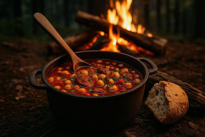 Spanish Chickpea And Chorizo Stew camp recipe image