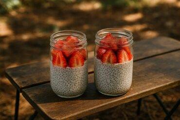 Strawberry Cardamom Chia Parfaits camp recipe image