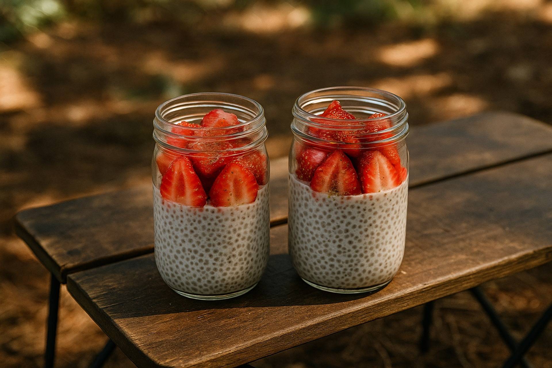 Strawberry Cardamom Chia Parfaits camp recipe image
