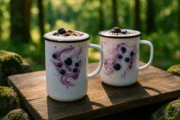 Wild Berry Cardamom Kefir Lassi camp recipe image