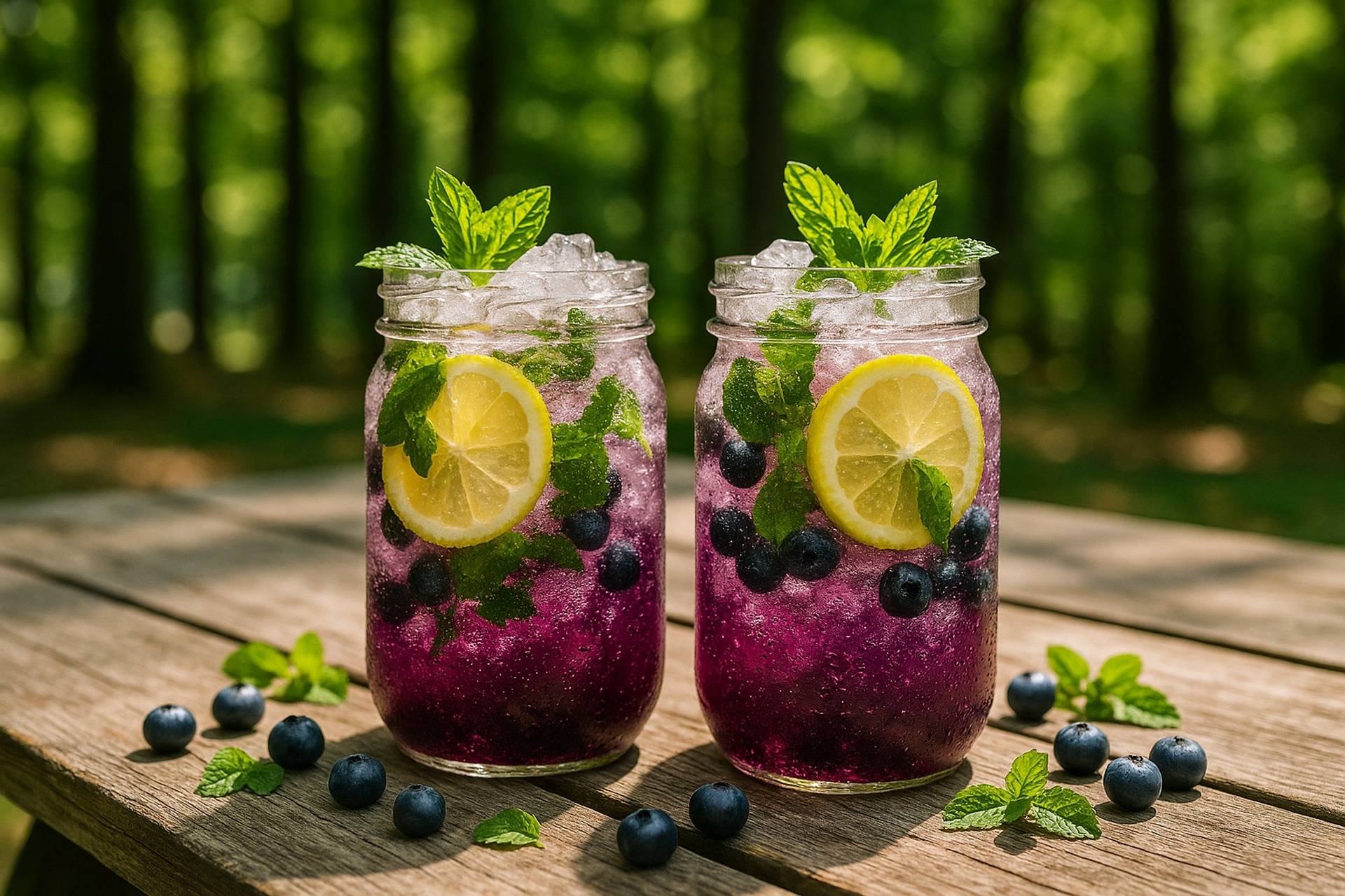 Wild Blueberry Mint Sparkler camp recipe image
